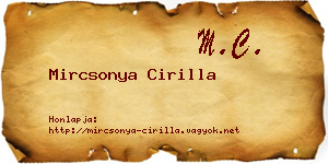 Mircsonya Cirilla névjegykártya